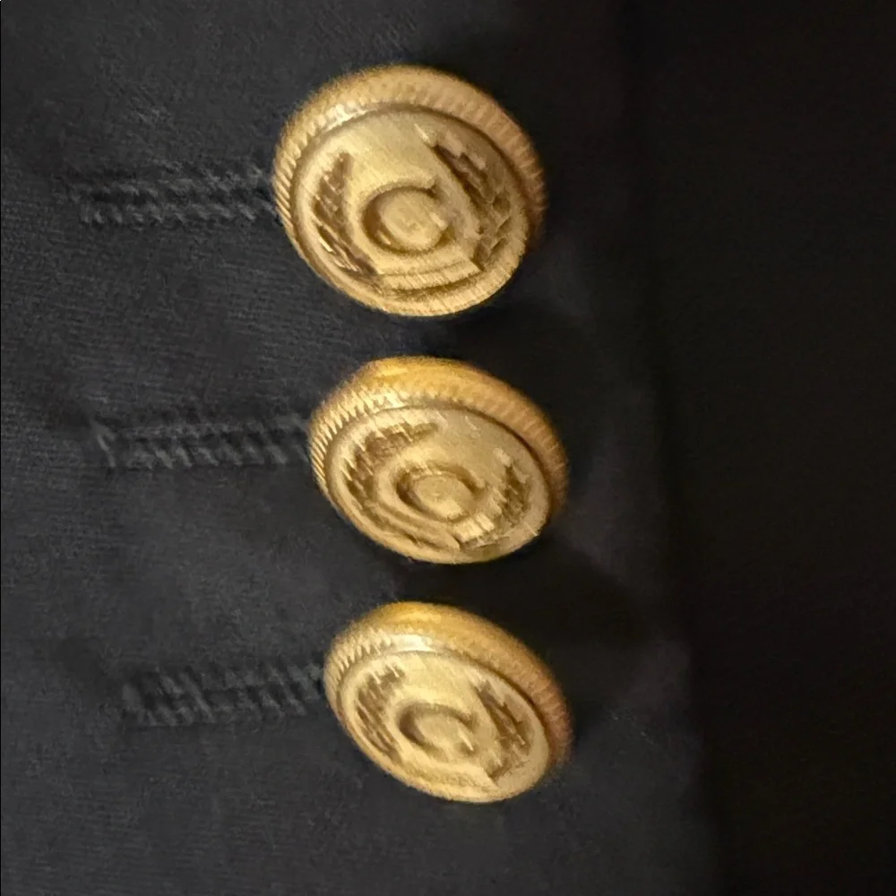 Canali Men's Double-Breasted Black Blazer with Gold Buttons